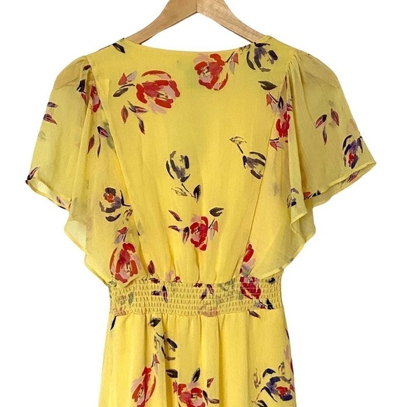DKNY Floral Printed Flutter-Sleeve Fit & Flare Midi Dress, NWT, Size 8 - Picture 10 of 13